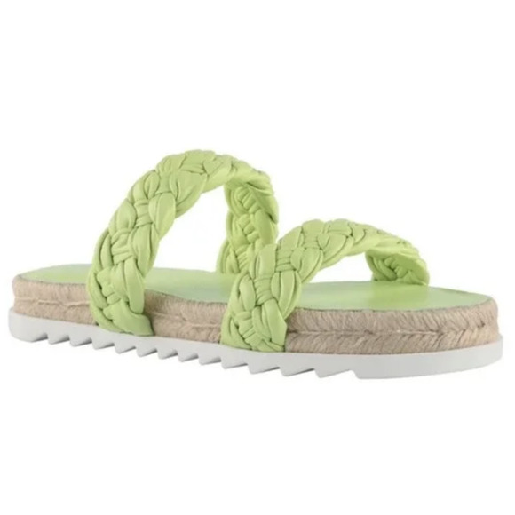 Marc Fisher Sandals Jaimee Citrus Green Leather Sz 7.5 NEW NWOB N22 - Picture 1 of 4